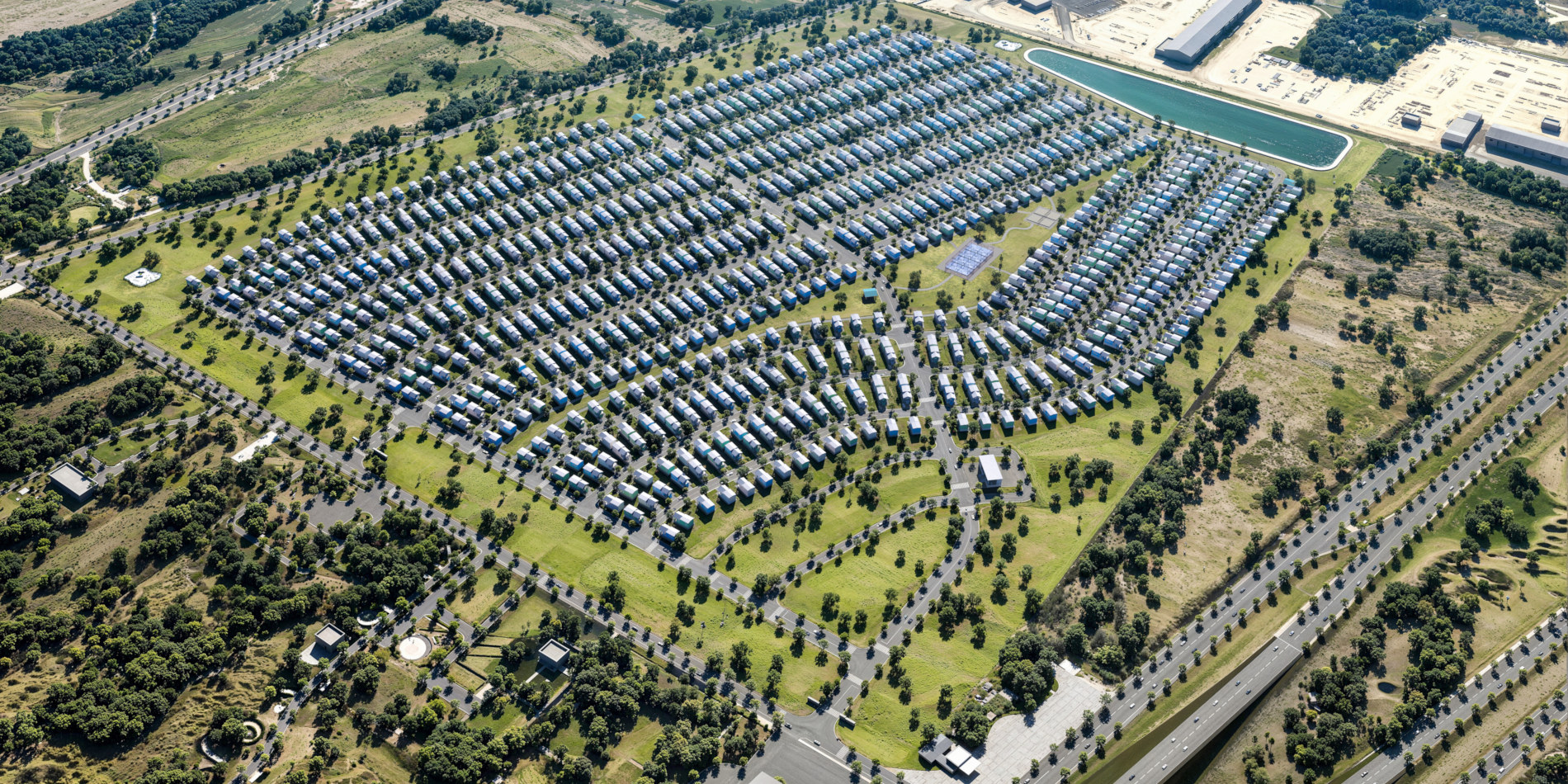 Aerial Rendering of park